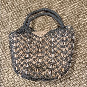 J. Crew Black and Tan Woven Tote